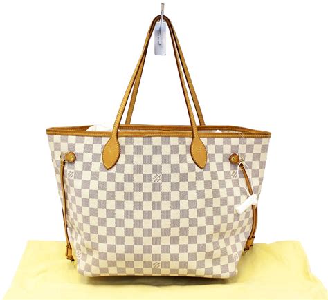 louis vuitton neverfull azur damier punti cucitire immagini|louis vuitton damier neverfull price.